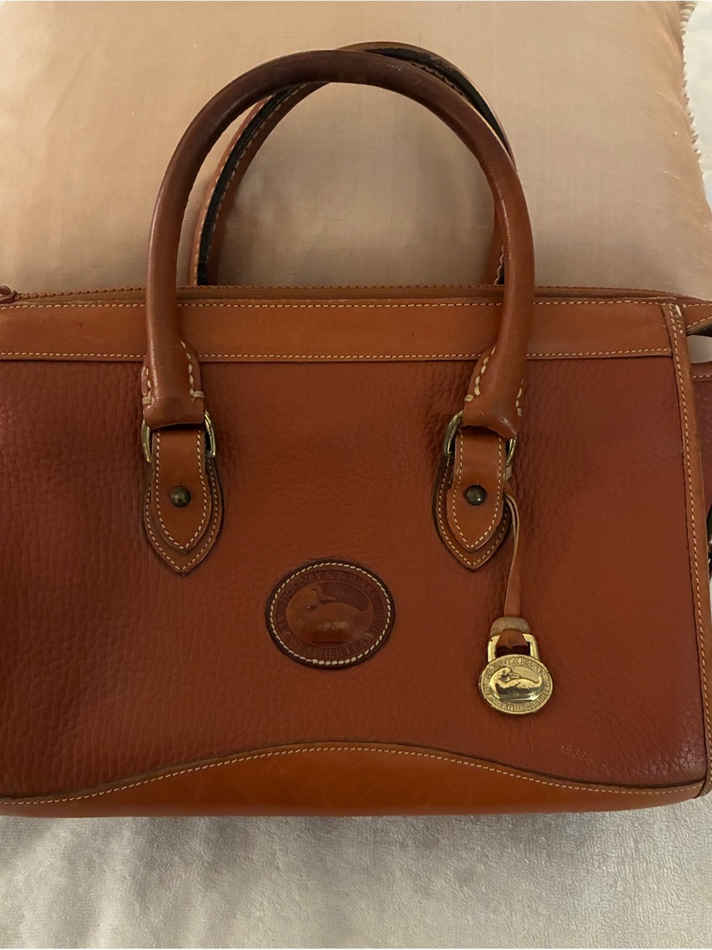 Vintage Dooney & Bourke All Weather Leather Brown Satchel AWL